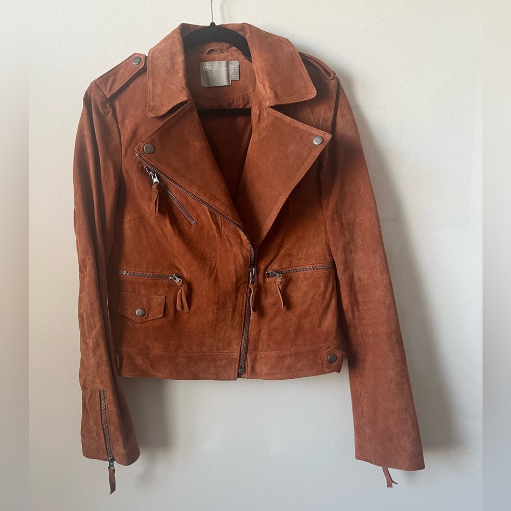 TALL Women’s Suede Brown Zip Jacket